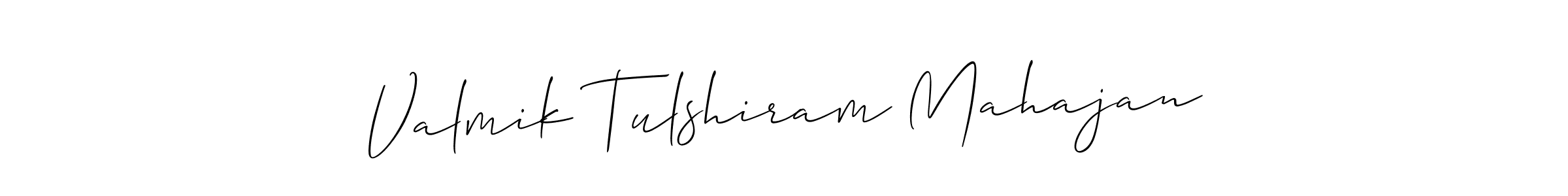 How to make Valmik Tulshiram Mahajan signature? Allison_Script is a professional autograph style. Create handwritten signature for Valmik Tulshiram Mahajan name. Valmik Tulshiram Mahajan signature style 2 images and pictures png