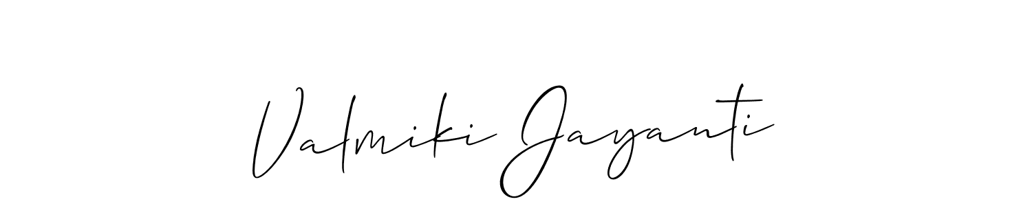 Allison_Script is a professional signature style that is perfect for those who want to add a touch of class to their signature. It is also a great choice for those who want to make their signature more unique. Get Valmiki Jayanti name to fancy signature for free. Valmiki Jayanti signature style 2 images and pictures png