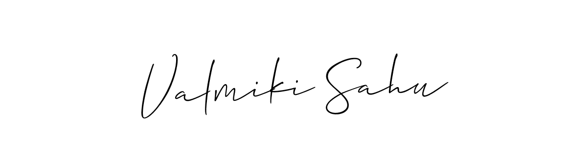 The best way (Allison_Script) to make a short signature is to pick only two or three words in your name. The name Valmiki Sahu include a total of six letters. For converting this name. Valmiki Sahu signature style 2 images and pictures png