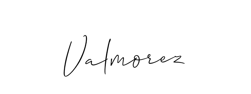 How to make Valmorez name signature. Use Allison_Script style for creating short signs online. This is the latest handwritten sign. Valmorez signature style 2 images and pictures png