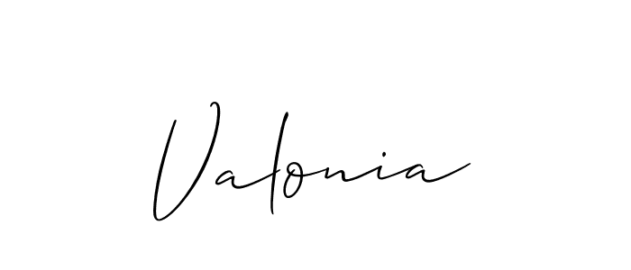 Make a beautiful signature design for name Valonia. With this signature (Allison_Script) style, you can create a handwritten signature for free. Valonia signature style 2 images and pictures png