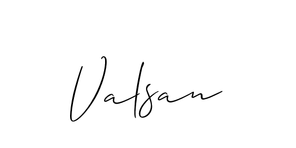 It looks lik you need a new signature style for name Valsan. Design unique handwritten (Allison_Script) signature with our free signature maker in just a few clicks. Valsan signature style 2 images and pictures png