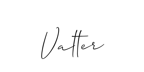 Make a beautiful signature design for name Valter. With this signature (Allison_Script) style, you can create a handwritten signature for free. Valter signature style 2 images and pictures png