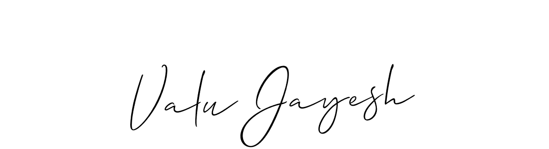 Create a beautiful signature design for name Valu Jayesh. With this signature (Allison_Script) fonts, you can make a handwritten signature for free. Valu Jayesh signature style 2 images and pictures png
