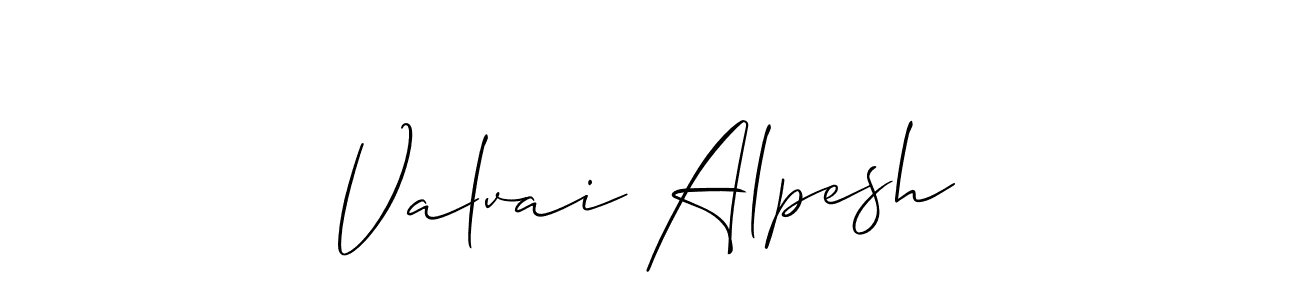 It looks lik you need a new signature style for name Valvai Alpesh. Design unique handwritten (Allison_Script) signature with our free signature maker in just a few clicks. Valvai Alpesh signature style 2 images and pictures png