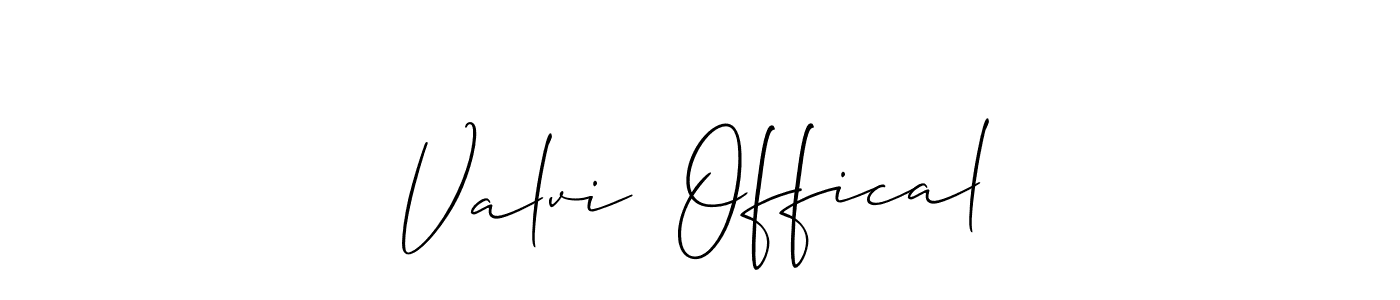 How to make Valvi  Offical name signature. Use Allison_Script style for creating short signs online. This is the latest handwritten sign. Valvi  Offical signature style 2 images and pictures png