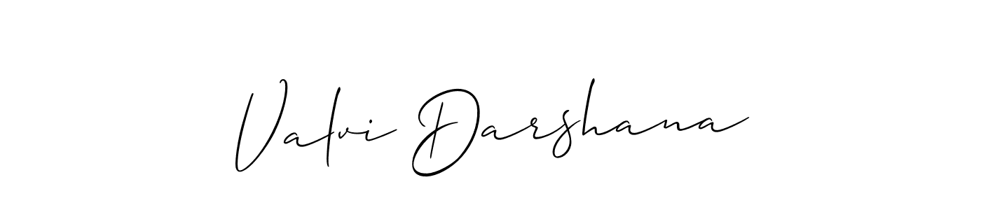 if you are searching for the best signature style for your name Valvi Darshana. so please give up your signature search. here we have designed multiple signature styles  using Allison_Script. Valvi Darshana signature style 2 images and pictures png