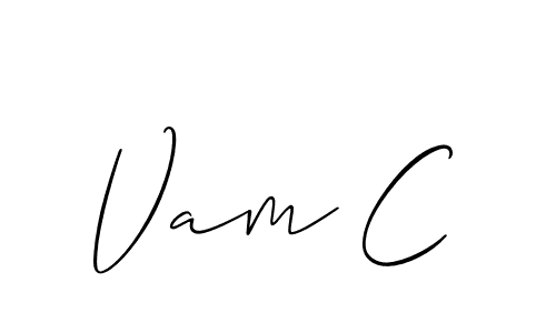 Vam C stylish signature style. Best Handwritten Sign (Allison_Script) for my name. Handwritten Signature Collection Ideas for my name Vam C. Vam C signature style 2 images and pictures png