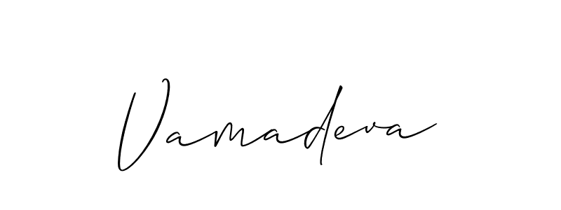 How to make Vamadeva name signature. Use Allison_Script style for creating short signs online. This is the latest handwritten sign. Vamadeva signature style 2 images and pictures png