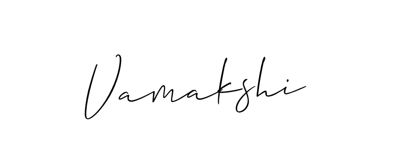 Use a signature maker to create a handwritten signature online. With this signature software, you can design (Allison_Script) your own signature for name Vamakshi. Vamakshi signature style 2 images and pictures png