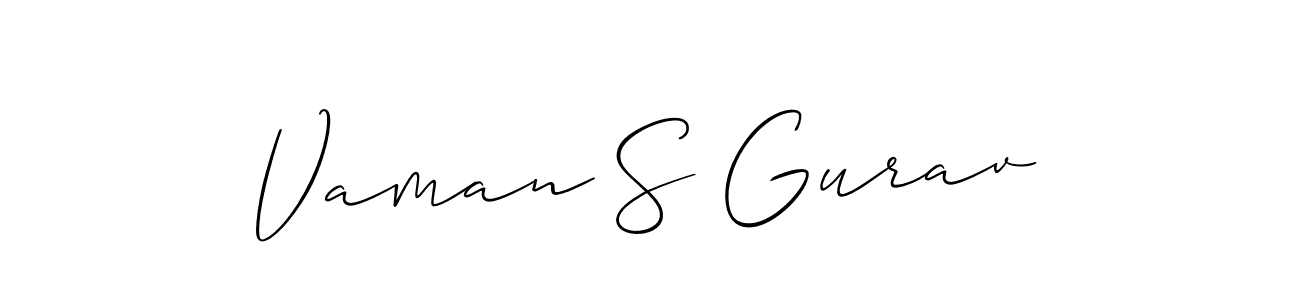 It looks lik you need a new signature style for name Vaman S Gurav. Design unique handwritten (Allison_Script) signature with our free signature maker in just a few clicks. Vaman S Gurav signature style 2 images and pictures png