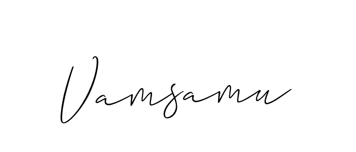 Design your own signature with our free online signature maker. With this signature software, you can create a handwritten (Allison_Script) signature for name Vamsamu. Vamsamu signature style 2 images and pictures png