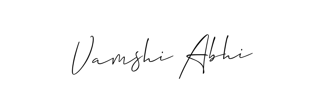 How to make Vamshi Abhi name signature. Use Allison_Script style for creating short signs online. This is the latest handwritten sign. Vamshi Abhi signature style 2 images and pictures png