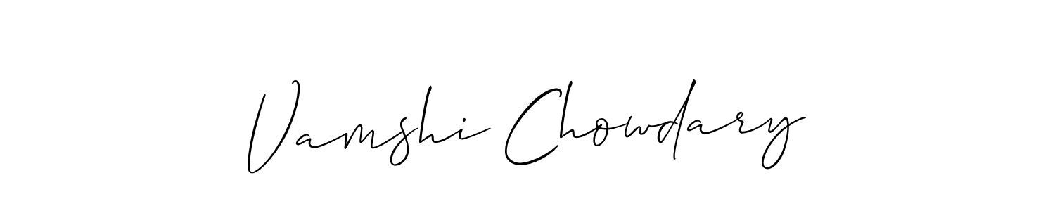 Also we have Vamshi Chowdary name is the best signature style. Create professional handwritten signature collection using Allison_Script autograph style. Vamshi Chowdary signature style 2 images and pictures png