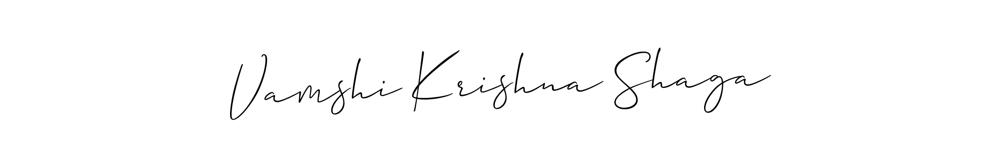 Make a beautiful signature design for name Vamshi Krishna Shaga. With this signature (Allison_Script) style, you can create a handwritten signature for free. Vamshi Krishna Shaga signature style 2 images and pictures png