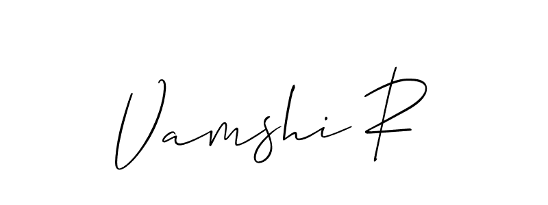 Make a beautiful signature design for name Vamshi R. With this signature (Allison_Script) style, you can create a handwritten signature for free. Vamshi R signature style 2 images and pictures png