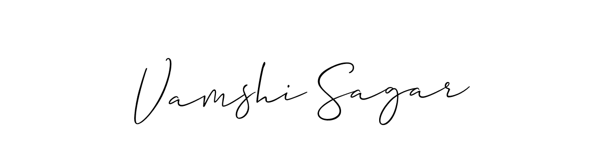 Use a signature maker to create a handwritten signature online. With this signature software, you can design (Allison_Script) your own signature for name Vamshi Sagar. Vamshi Sagar signature style 2 images and pictures png