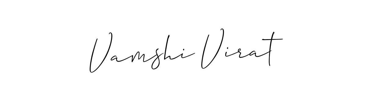 Allison_Script is a professional signature style that is perfect for those who want to add a touch of class to their signature. It is also a great choice for those who want to make their signature more unique. Get Vamshi Virat name to fancy signature for free. Vamshi Virat signature style 2 images and pictures png