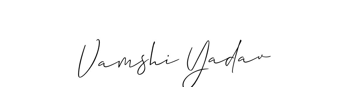 It looks lik you need a new signature style for name Vamshi Yadav. Design unique handwritten (Allison_Script) signature with our free signature maker in just a few clicks. Vamshi Yadav signature style 2 images and pictures png