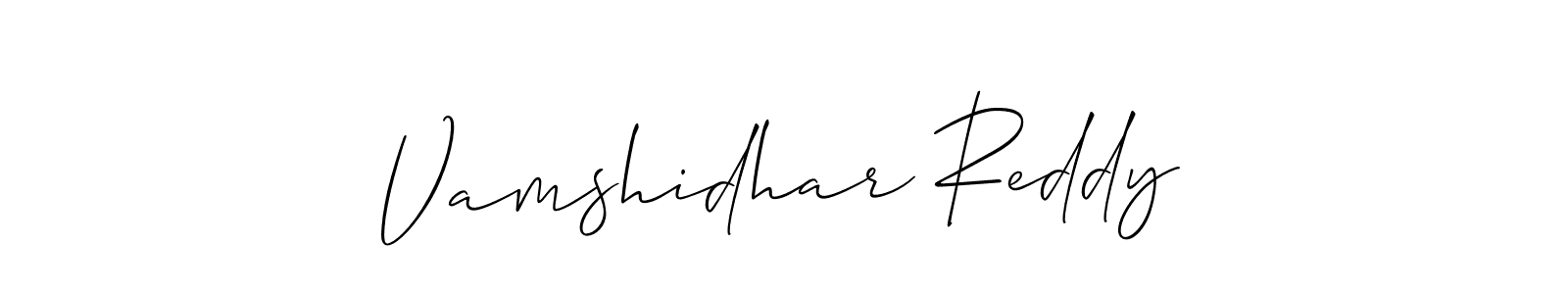 Allison_Script is a professional signature style that is perfect for those who want to add a touch of class to their signature. It is also a great choice for those who want to make their signature more unique. Get Vamshidhar Reddy name to fancy signature for free. Vamshidhar Reddy signature style 2 images and pictures png