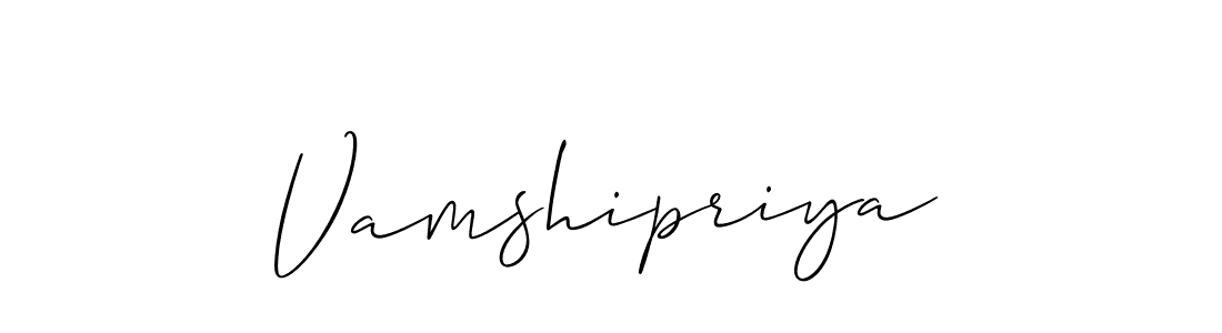 Use a signature maker to create a handwritten signature online. With this signature software, you can design (Allison_Script) your own signature for name Vamshipriya. Vamshipriya signature style 2 images and pictures png