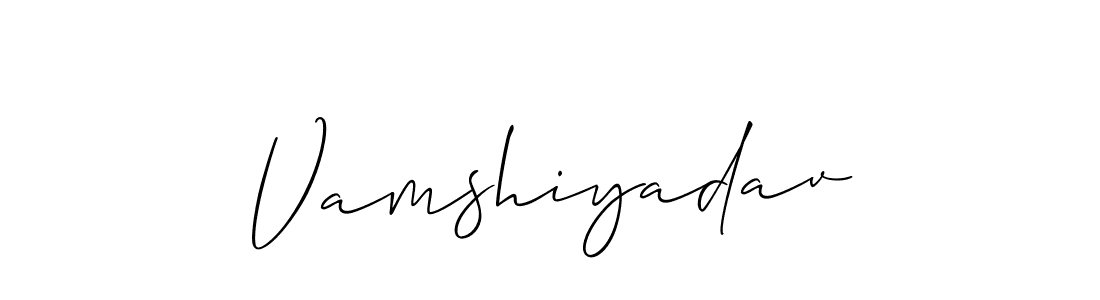 Design your own signature with our free online signature maker. With this signature software, you can create a handwritten (Allison_Script) signature for name Vamshiyadav. Vamshiyadav signature style 2 images and pictures png