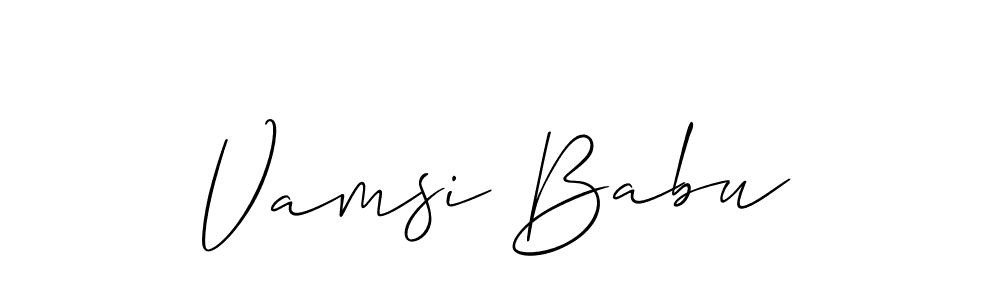 Use a signature maker to create a handwritten signature online. With this signature software, you can design (Allison_Script) your own signature for name Vamsi Babu. Vamsi Babu signature style 2 images and pictures png