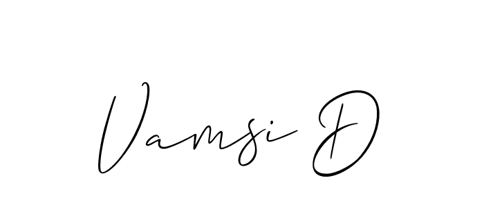 Also You can easily find your signature by using the search form. We will create Vamsi D name handwritten signature images for you free of cost using Allison_Script sign style. Vamsi D signature style 2 images and pictures png