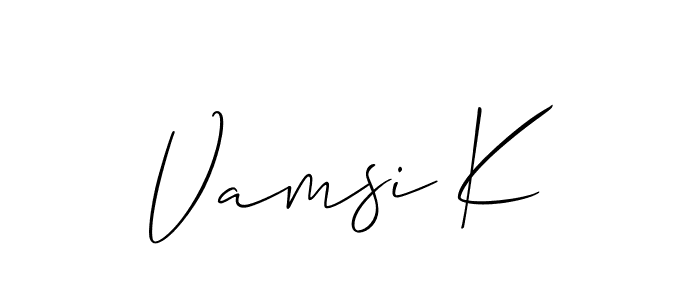 Also we have Vamsi K name is the best signature style. Create professional handwritten signature collection using Allison_Script autograph style. Vamsi K signature style 2 images and pictures png