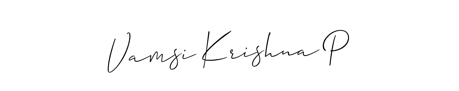 This is the best signature style for the Vamsi Krishna P name. Also you like these signature font (Allison_Script). Mix name signature. Vamsi Krishna P signature style 2 images and pictures png