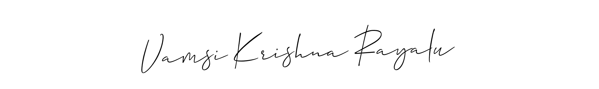 Use a signature maker to create a handwritten signature online. With this signature software, you can design (Allison_Script) your own signature for name Vamsi Krishna Rayalu. Vamsi Krishna Rayalu signature style 2 images and pictures png