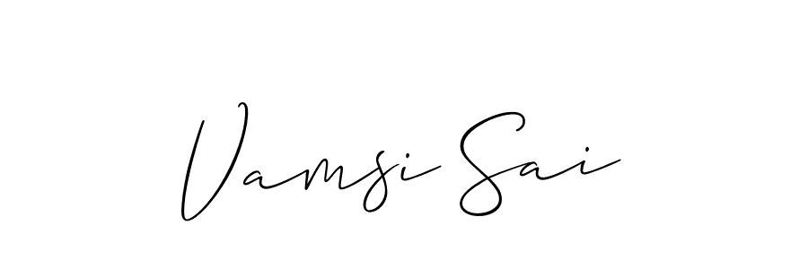 Also You can easily find your signature by using the search form. We will create Vamsi Sai name handwritten signature images for you free of cost using Allison_Script sign style. Vamsi Sai signature style 2 images and pictures png
