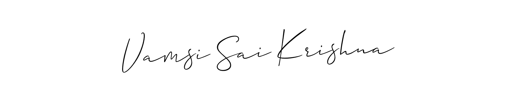 Make a beautiful signature design for name Vamsi Sai Krishna. With this signature (Allison_Script) style, you can create a handwritten signature for free. Vamsi Sai Krishna signature style 2 images and pictures png