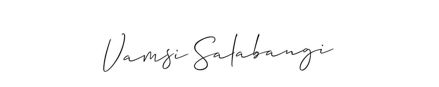 Also You can easily find your signature by using the search form. We will create Vamsi Salabangi name handwritten signature images for you free of cost using Allison_Script sign style. Vamsi Salabangi signature style 2 images and pictures png