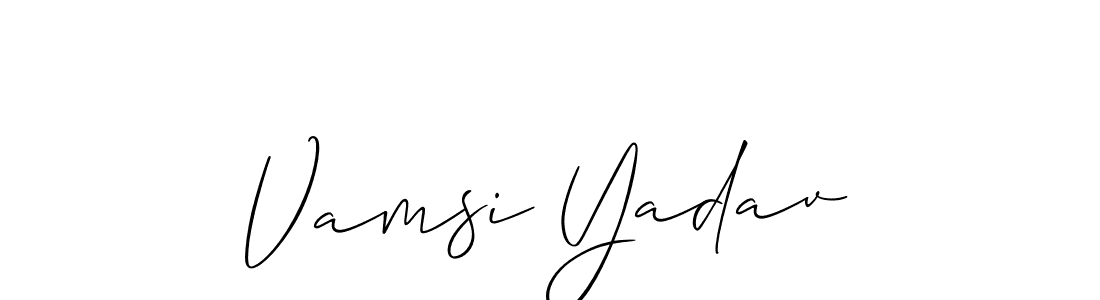 How to make Vamsi Yadav signature? Allison_Script is a professional autograph style. Create handwritten signature for Vamsi Yadav name. Vamsi Yadav signature style 2 images and pictures png