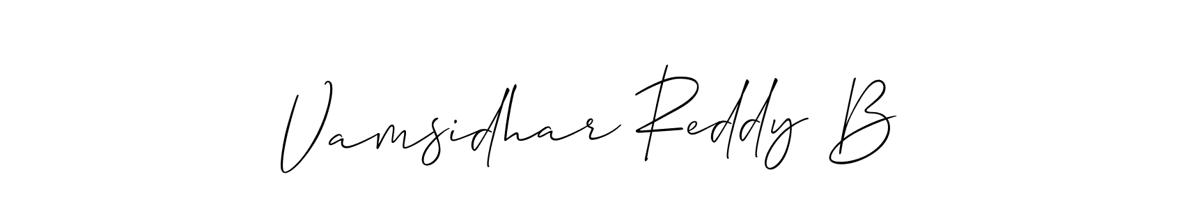 Use a signature maker to create a handwritten signature online. With this signature software, you can design (Allison_Script) your own signature for name Vamsidhar Reddy B. Vamsidhar Reddy B signature style 2 images and pictures png