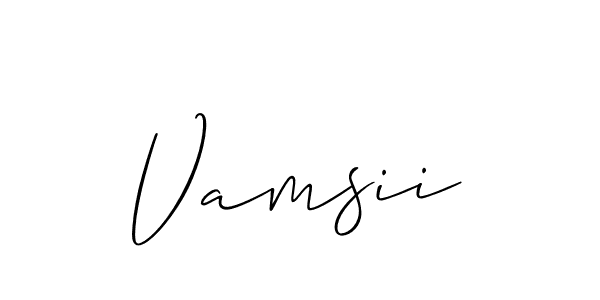 Use a signature maker to create a handwritten signature online. With this signature software, you can design (Allison_Script) your own signature for name Vamsii. Vamsii signature style 2 images and pictures png