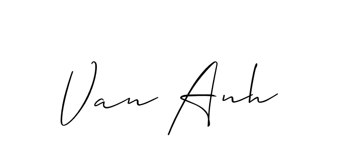 The best way (Allison_Script) to make a short signature is to pick only two or three words in your name. The name Van Anh include a total of six letters. For converting this name. Van Anh signature style 2 images and pictures png