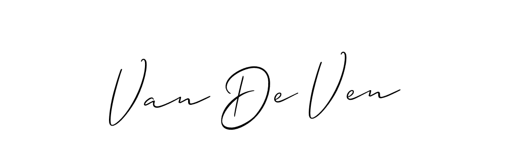 Make a beautiful signature design for name Van De Ven. With this signature (Allison_Script) style, you can create a handwritten signature for free. Van De Ven signature style 2 images and pictures png