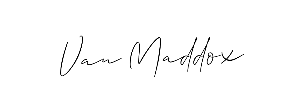 How to make Van Maddox name signature. Use Allison_Script style for creating short signs online. This is the latest handwritten sign. Van Maddox signature style 2 images and pictures png