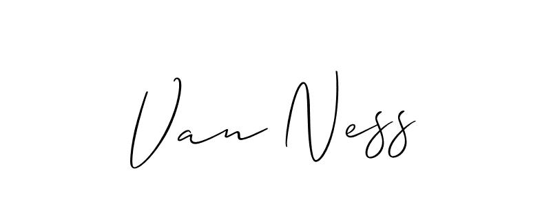 Make a beautiful signature design for name Van Ness. With this signature (Allison_Script) style, you can create a handwritten signature for free. Van Ness signature style 2 images and pictures png