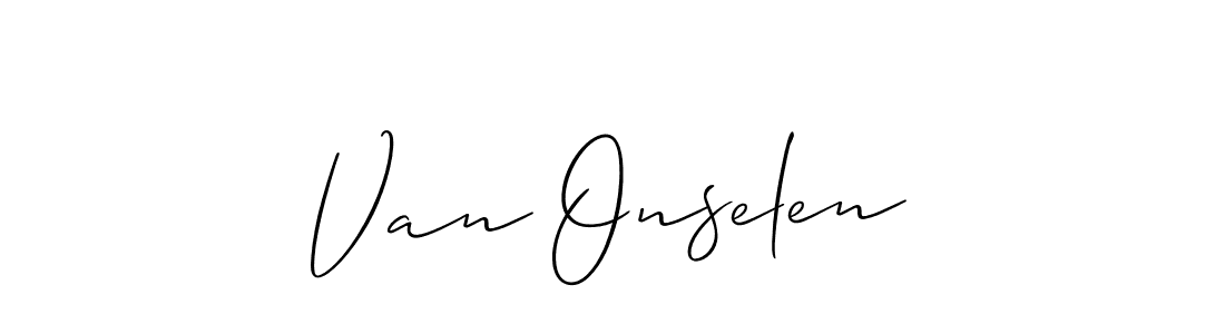 Make a beautiful signature design for name Van Onselen. With this signature (Allison_Script) style, you can create a handwritten signature for free. Van Onselen signature style 2 images and pictures png