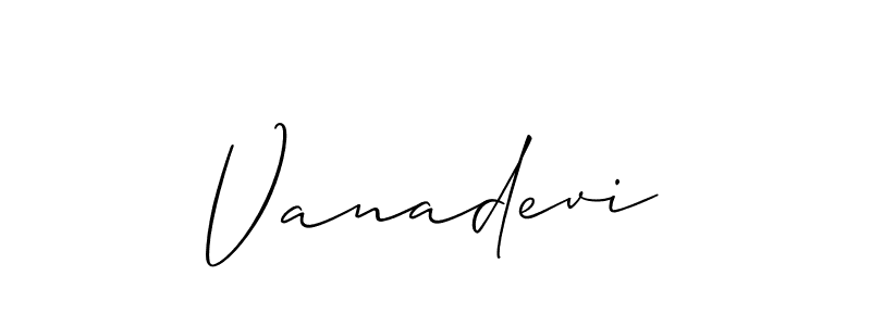 Create a beautiful signature design for name Vanadevi. With this signature (Allison_Script) fonts, you can make a handwritten signature for free. Vanadevi signature style 2 images and pictures png