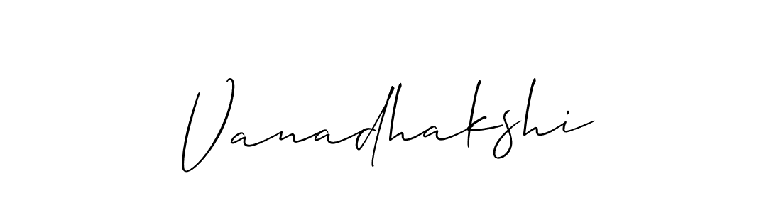 Use a signature maker to create a handwritten signature online. With this signature software, you can design (Allison_Script) your own signature for name Vanadhakshi. Vanadhakshi signature style 2 images and pictures png