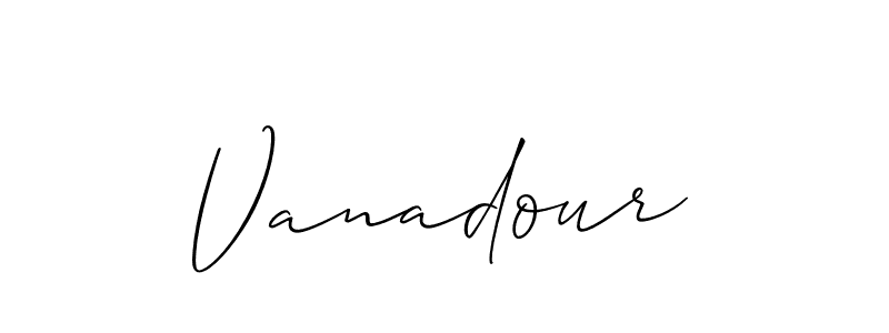 You should practise on your own different ways (Allison_Script) to write your name (Vanadour) in signature. don't let someone else do it for you. Vanadour signature style 2 images and pictures png