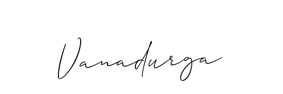 Create a beautiful signature design for name Vanadurga. With this signature (Allison_Script) fonts, you can make a handwritten signature for free. Vanadurga signature style 2 images and pictures png