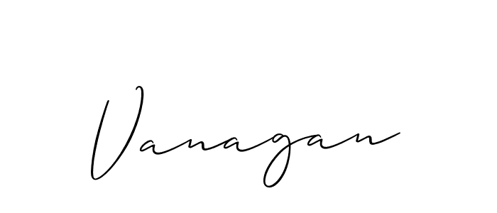 Create a beautiful signature design for name Vanagan. With this signature (Allison_Script) fonts, you can make a handwritten signature for free. Vanagan signature style 2 images and pictures png