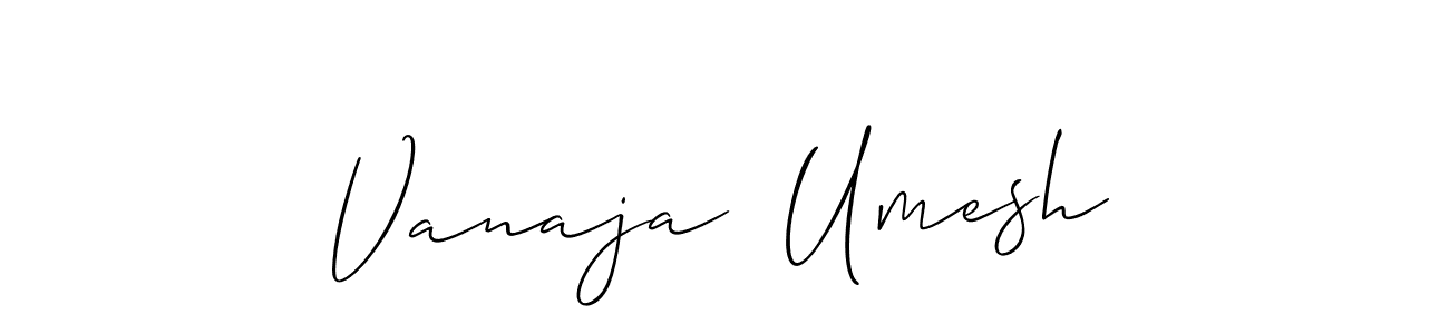 Make a beautiful signature design for name Vanaja  Umesh. With this signature (Allison_Script) style, you can create a handwritten signature for free. Vanaja  Umesh signature style 2 images and pictures png