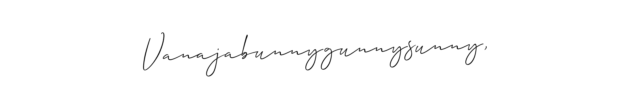 You should practise on your own different ways (Allison_Script) to write your name (Vanajabunnygunnysunny,) in signature. don't let someone else do it for you. Vanajabunnygunnysunny, signature style 2 images and pictures png