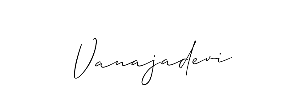 How to make Vanajadevi signature? Allison_Script is a professional autograph style. Create handwritten signature for Vanajadevi name. Vanajadevi signature style 2 images and pictures png